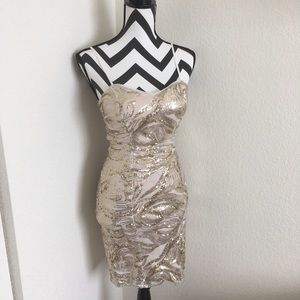 Cream & Gold Cocktail Dress